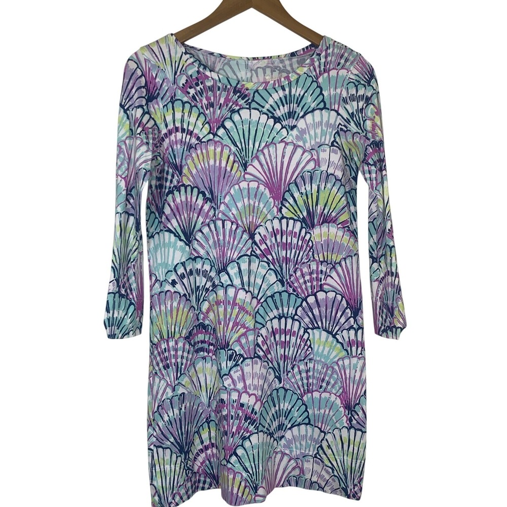 Lilly Pulitzer Dress Womens Extra Small Purple Linden T Shirt Dress Oh Shello